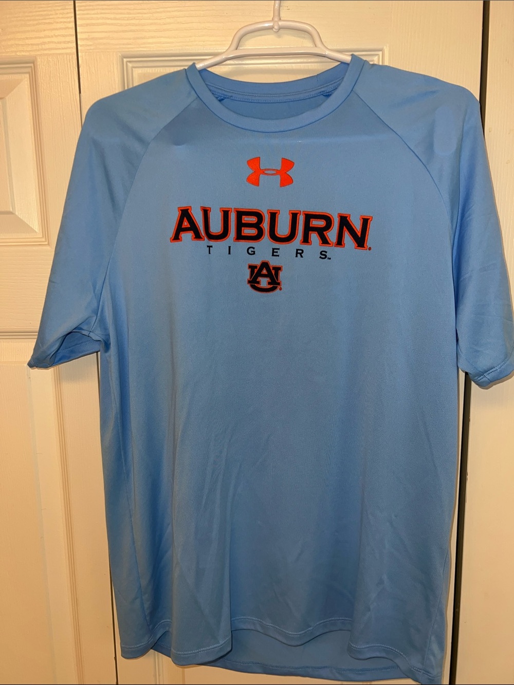 Under Armour Light Blue Auburn Tigers Performance Tee with Orange Logo